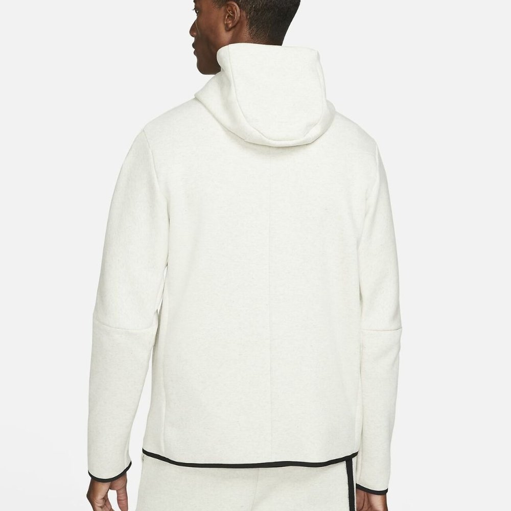 Nike Sportswear Tech Fleece Hoodie White Heather Grey Black DD4688-100 M… - Picture 4 of 11